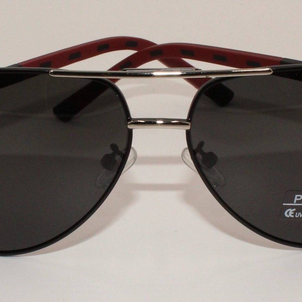 Polarized Aviator Black Metal Frame Sunglasses Unisex - Picture 5 of 6